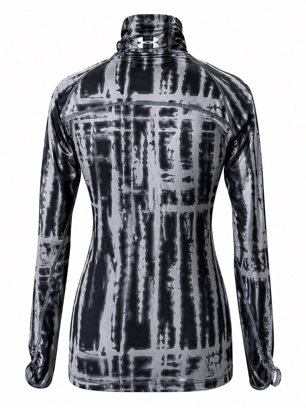 Under Armour ColdGear 1/4 Zip Running Top Thumbholes Grey Print - Small - Picture 2 of 10